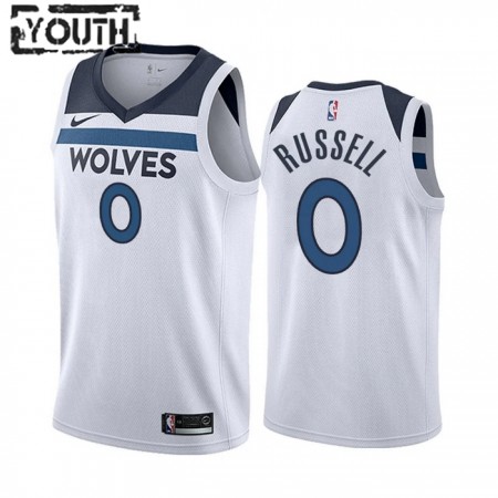 Dres Minnesota Timberwolves D Angelo Russell 0 Nike 2022-23 Association Edition Bijela Swingman - Dječji